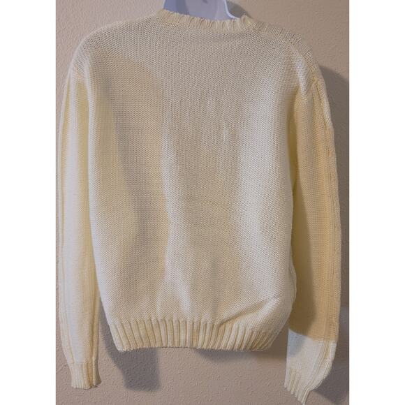 VTG Pronto Cream Cable Knit Women's Sweater Large LIttle Pastel Knit Designs - Picture 2 of 5